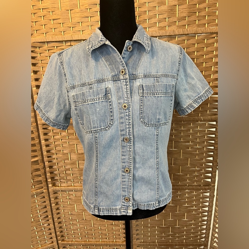 Vintage 90s Bill Blass Denim Blouse